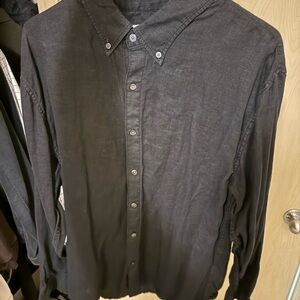 Abercrombie & Fitch Black Casual Button Down Shirt - Linen